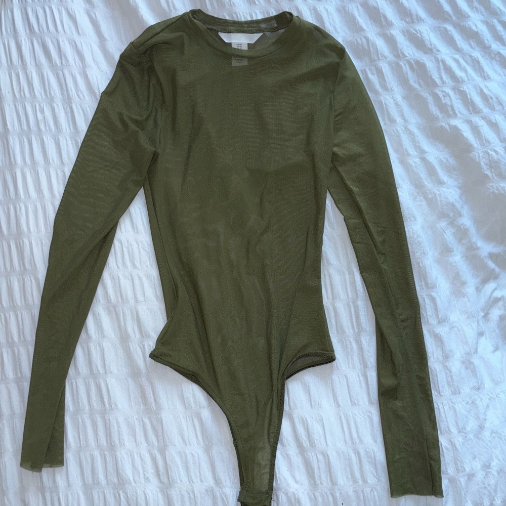H&M Army Green Mesh Bodysuit